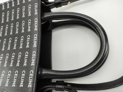 CELINE Logo Shoulder Bag Black Handbag