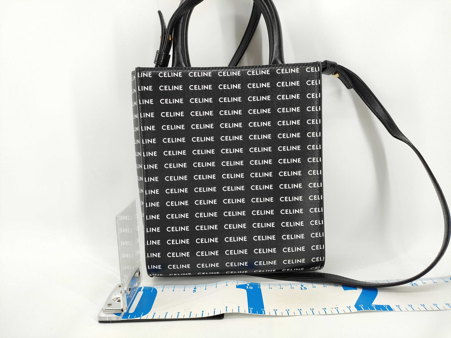 CELINE Logo Shoulder Bag Black Handbag