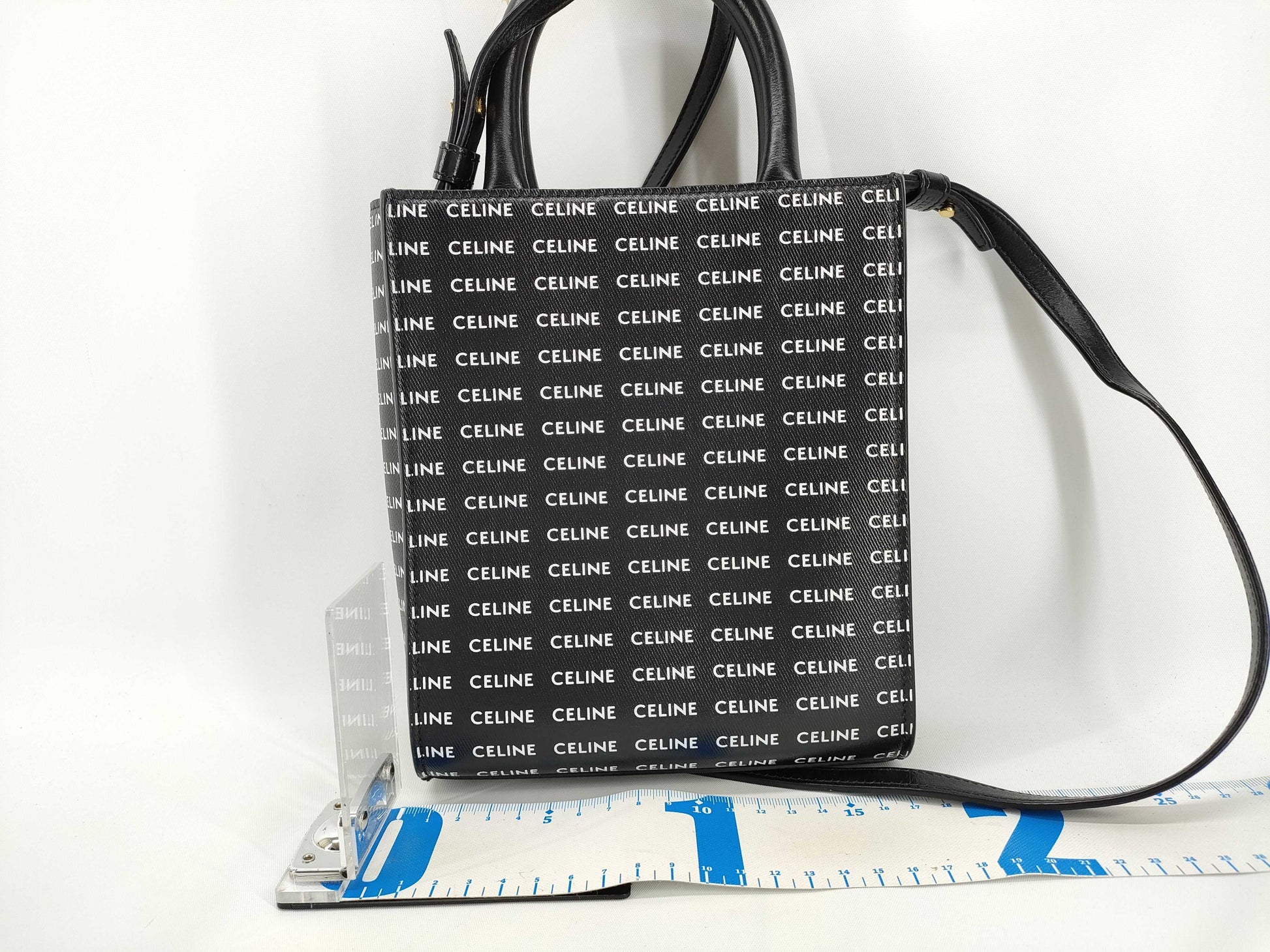 CELINE Logo Shoulder Bag Black Handbag
