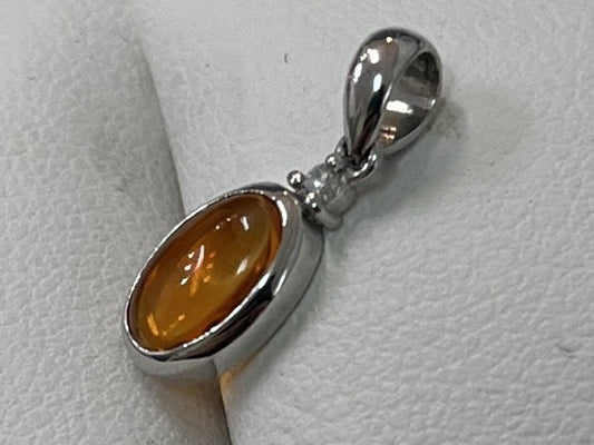 Opal 0.45ct D0.02ct K18WG 0.8g Pendant Top 