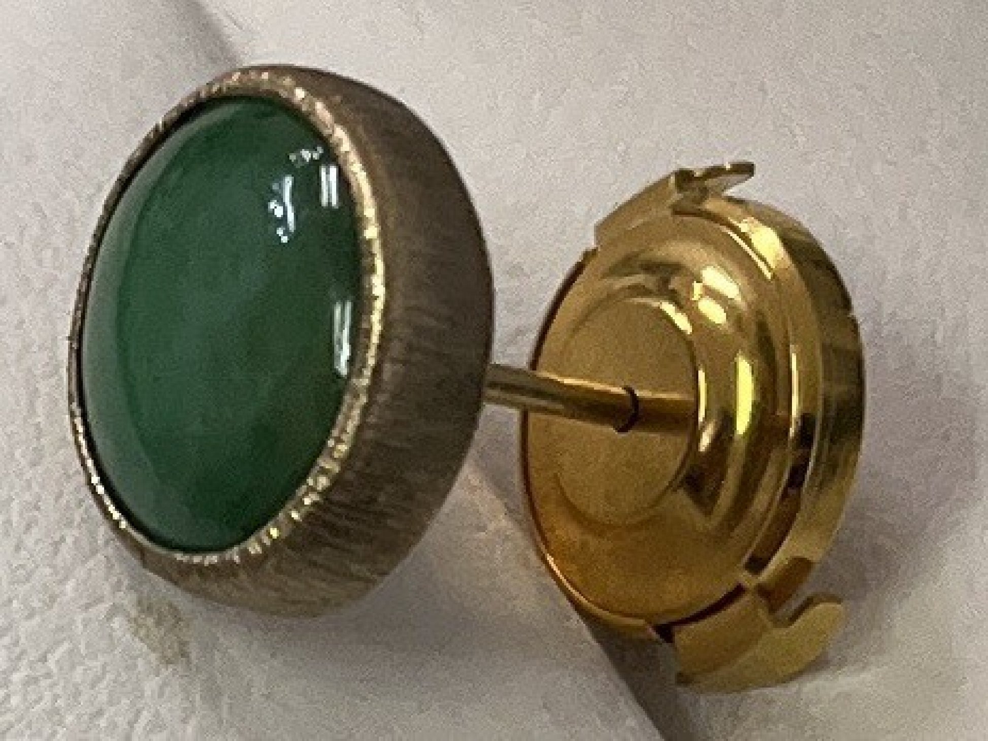 Jade 3.40ct K18 2.0g Tie Pin Cuffs 