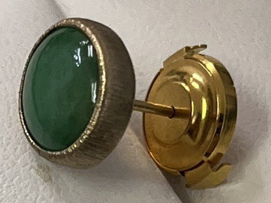 Jade 3.40ct K18 2.0g Tie Pin Cuffs 