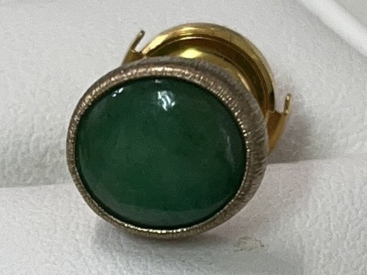 Jade 3.40ct K18 2.0g Tie Pin Cuffs 