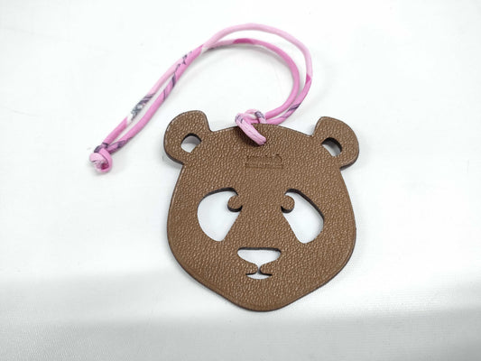 HERMES Petit H Charm Panda Motif Brown Other Accessories