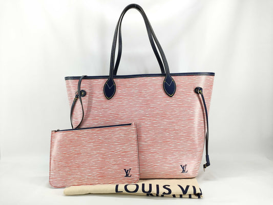 LOUIS VUITTON Epi Louis Vuitton Tote Bag M54546 Neverfull MM Epi Denim Red Blue Serial Number UB0147 Includes: Pouch, Dust Bag