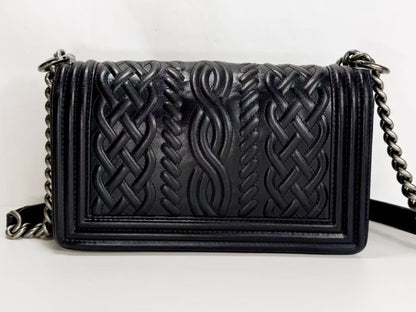 CHANEL Boy Embossed Leather Shoulder Bag, W25cm, Approx. 18th Series [Sealed], Vintage S-shaped Hardware, 18286636