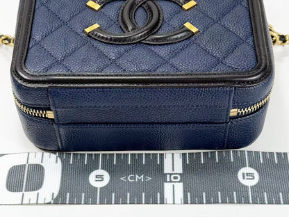 CHANEL Caviar Skin CC Filigree Vanity Bag, W16cm, Approx. 23 Series, [G Card and Sticker Included], Vintage G Hardware, Shoulder Bag, 23804961