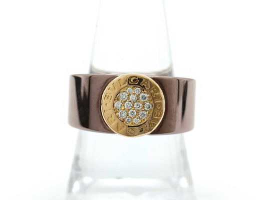 BVLGARI BB Diamond #62 Metal/Au750 8.9g Ring 