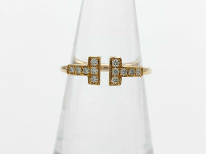 Tiffany&Co. T-Wire Diamond Au750 2.2g Ring 