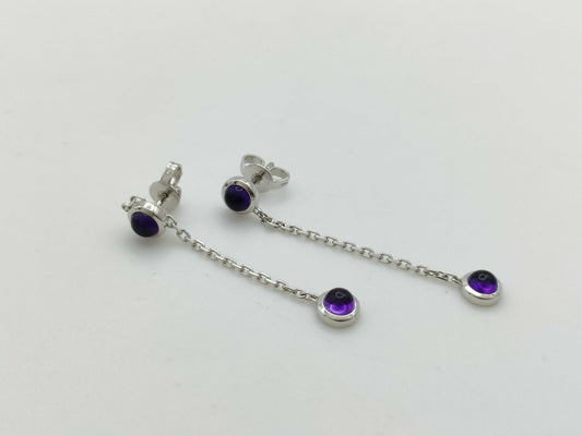 GUCCI Amethyst WG 750 2.3g Earrings 