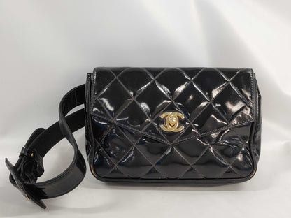 CHANEL CHANEL Matelasse Enamel Patent Leather Waist Bag with Seal