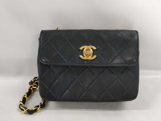 CHANEL CHANEL Lambskin Mini Matelasse Chain Shoulder Bag