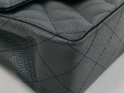 CHANEL Mini Matelasse Shoulder Bag, Caviar Leather, Silver Hardware
