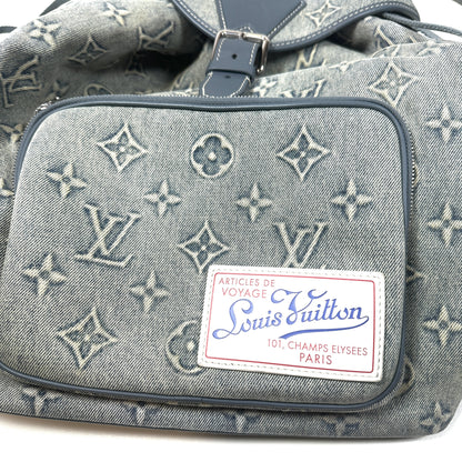 LOUIS VUITTON Denim Montsouris Backpack, Washed Denim, Backpack/Daypack, M22534. 2023 Backpack