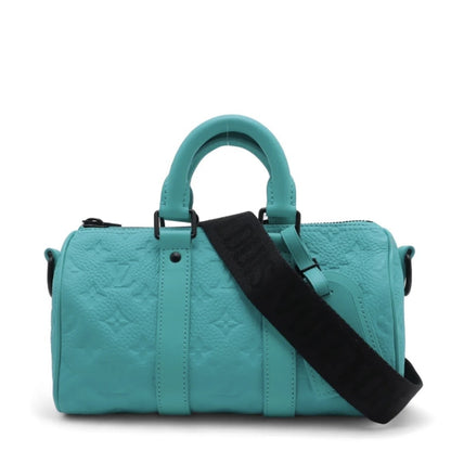 LOUIS VUITTON Keepall Bandouliere 25 Shoulder Bag/Handbag Monogram Empreinte Taurillon Blue M11996 Boston Bag