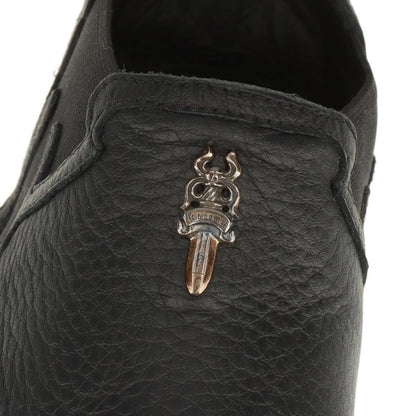 CHROME HEARTS MID TOP Mid-top Dagger-embellished Side Gore Slip-on High-top Sneakers, Size 39, Black Leather