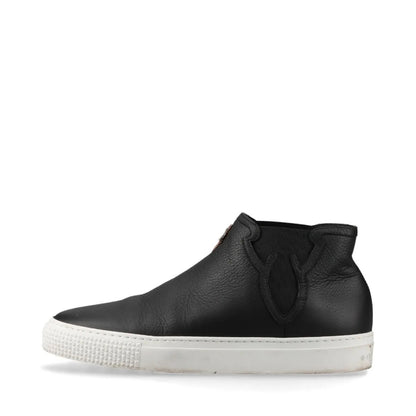 CHROME HEARTS MID TOP Mid-top Dagger-embellished Side Gore Slip-on High-top Sneakers, Size 39, Black Leather