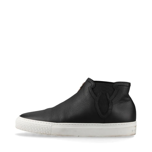 CHROME HEARTS MID TOP Mid-top Dagger-embellished Side Gore Slip-on High-top Sneakers, Size 39, Black Leather
