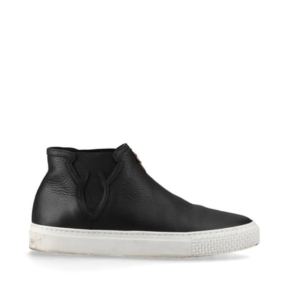 CHROME HEARTS MID TOP Mid-top Dagger-embellished Side Gore Slip-on High-top Sneakers, Size 39, Black Leather