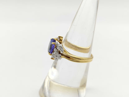 TZ1.92ct D0.16ct K18/PT900 5.4g Ring 