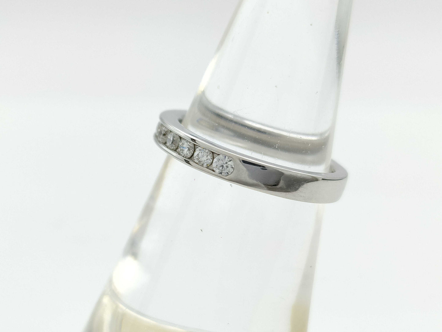 D0.33ct Half Eternity K18WG 3.8g Ring 