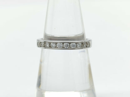 D0.33ct Half Eternity K18WG 3.8g Ring 