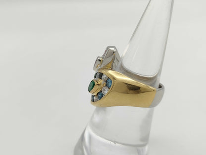 R0.47ct E0.36ct AX0.17ct D1.03ct K18/PT900 19.3g Ring 