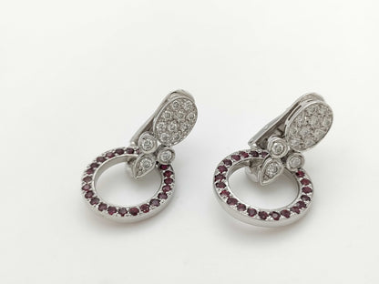 Ruby Diamond K18WG 11.0g Earrings 