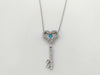 Key Motif Colored Stone 0.088ct D0.25ct K18WG 3.3g Necklace 