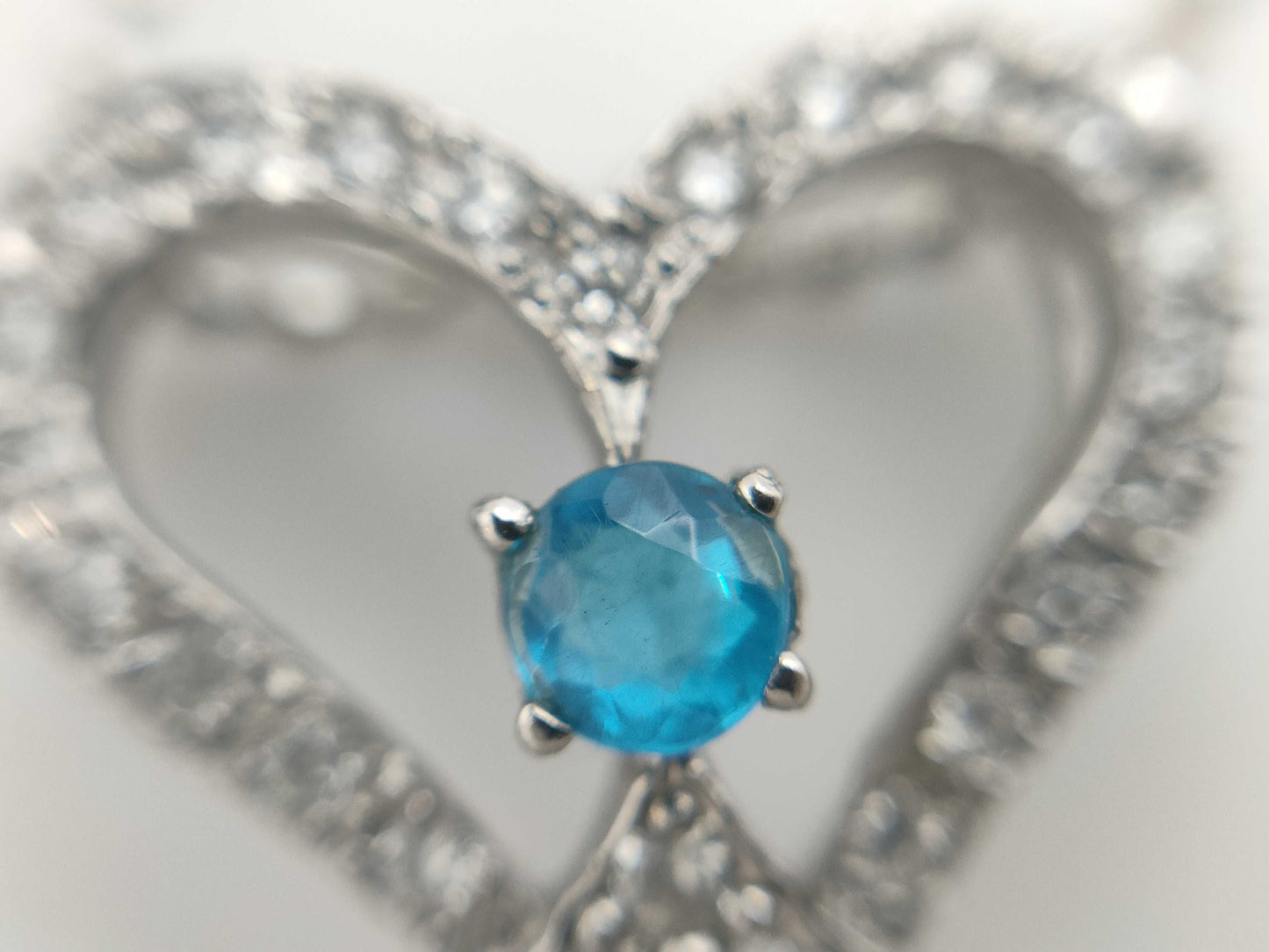 Key Motif Colored Stone 0.088ct D0.25ct K18WG 3.3g Necklace 