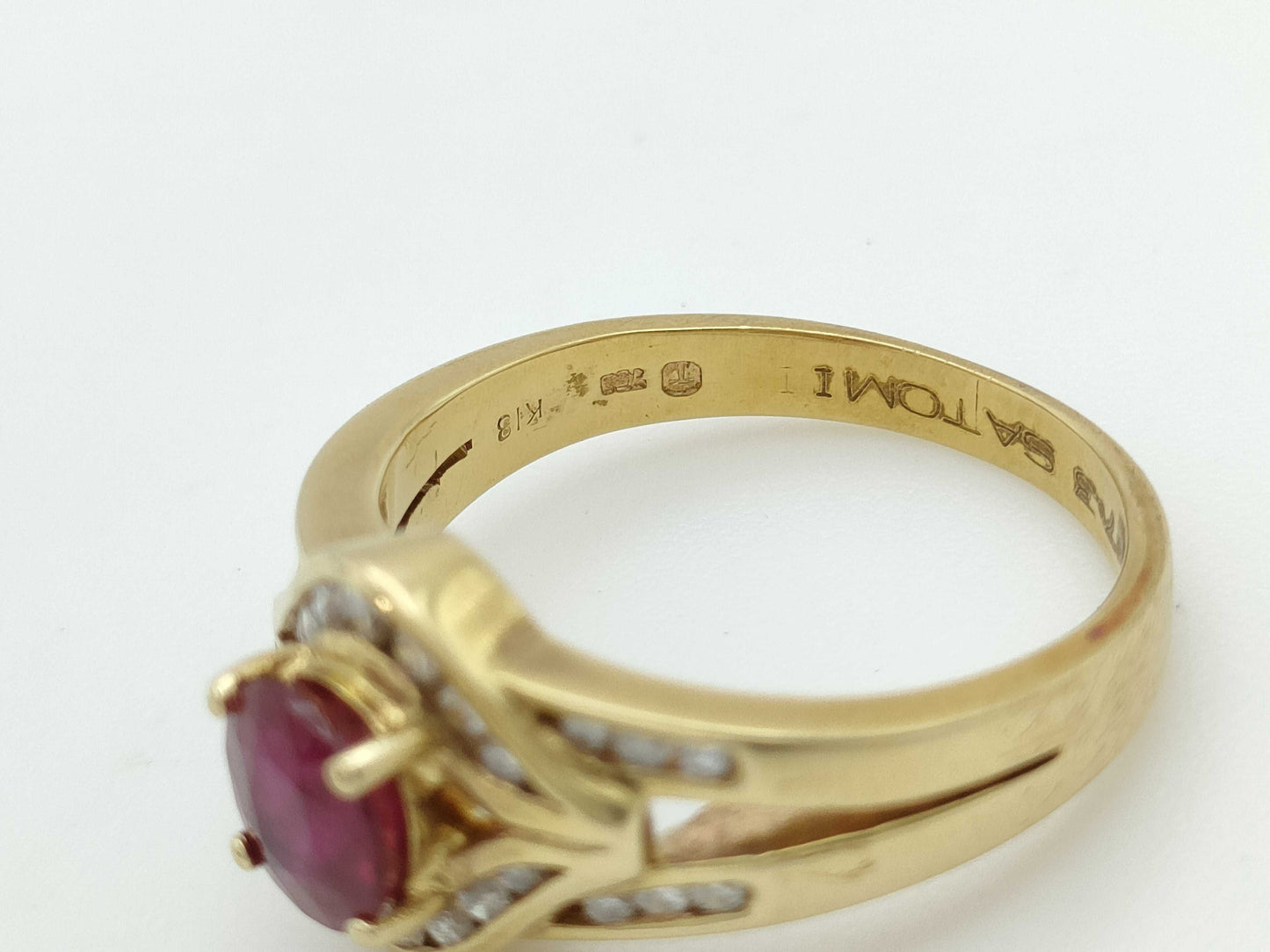 R0.83ct D0.21ct K18 4.3g Ring 