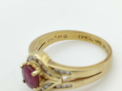 R0.83ct D0.21ct K18 4.3g Ring 
