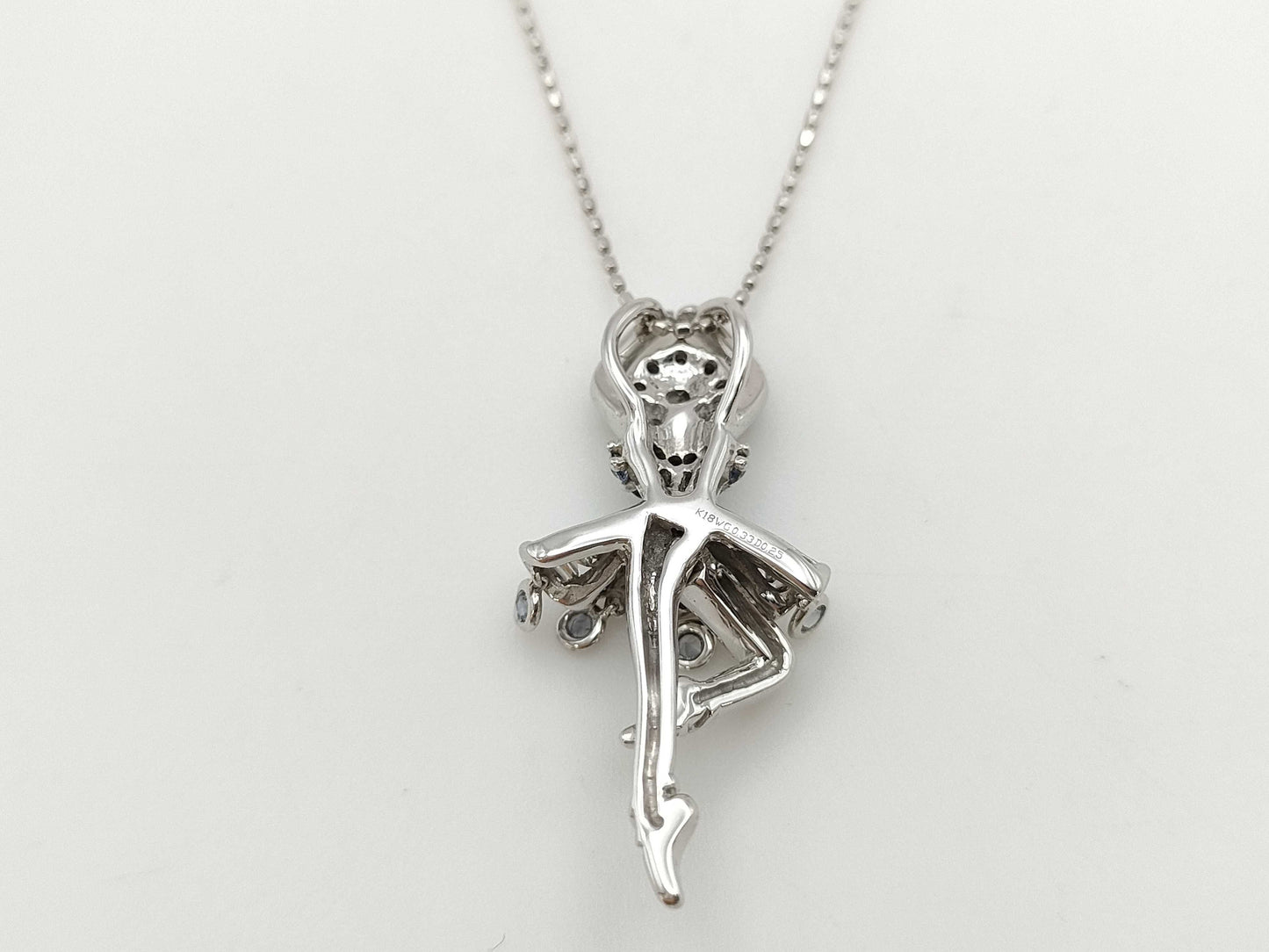 S0.33ct D0.25ct K18WG 5.2g Necklace 