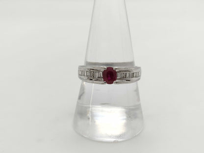 R0.54ct D0.30ct K18WG 4.7g Ring 