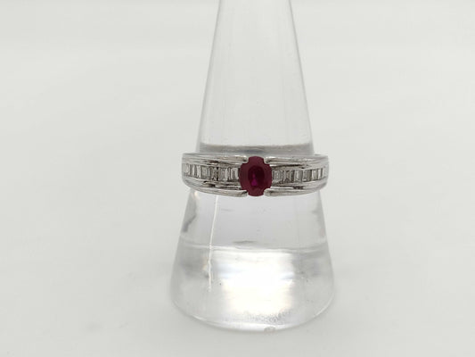 R0.54ct D0.30ct K18WG 4.7g Ring 