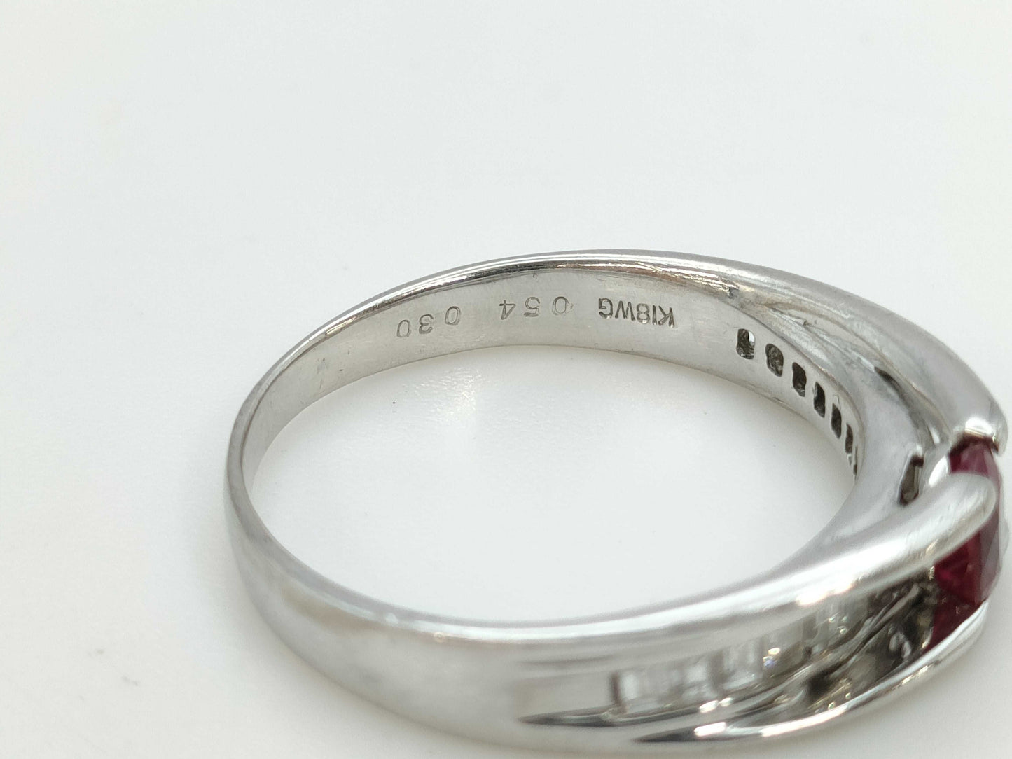 R0.54ct D0.30ct K18WG 4.7g Ring 