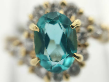 Colored Stone 0.84ct D0.46ct K18 3.3g Ring 