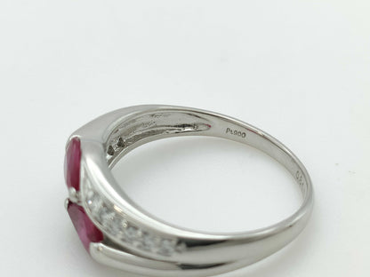 R0.81ct D0.10ct PT900 4.1g Ring 