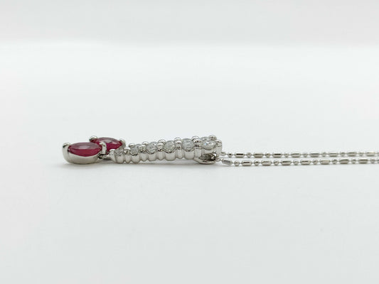 Kashikey R0.78ct R0.49ct D0.50ct K18WG 5.9g Necklace 