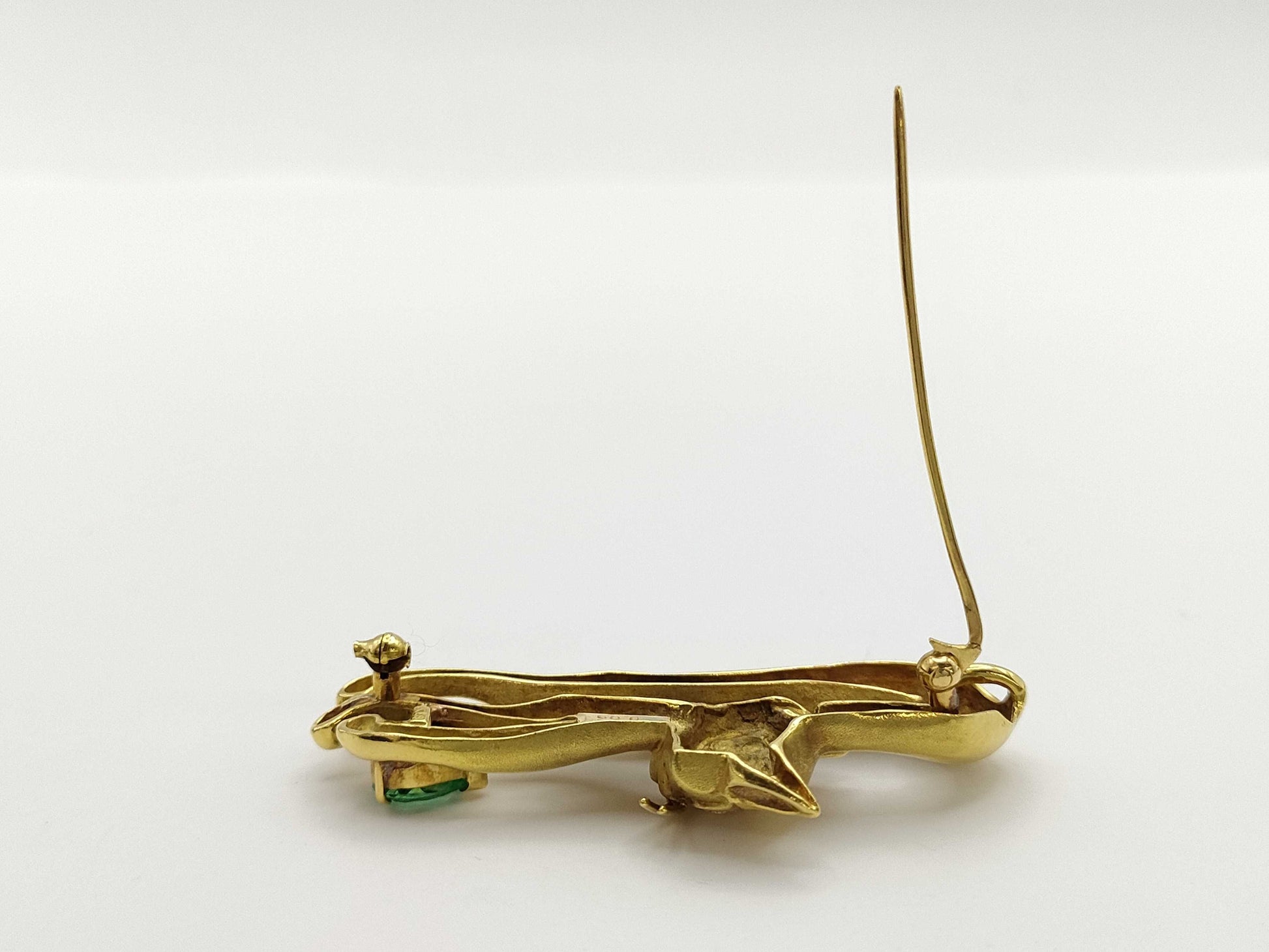 Cat Motif E0.72ct D0.09ct K18 14.0g Brooch 