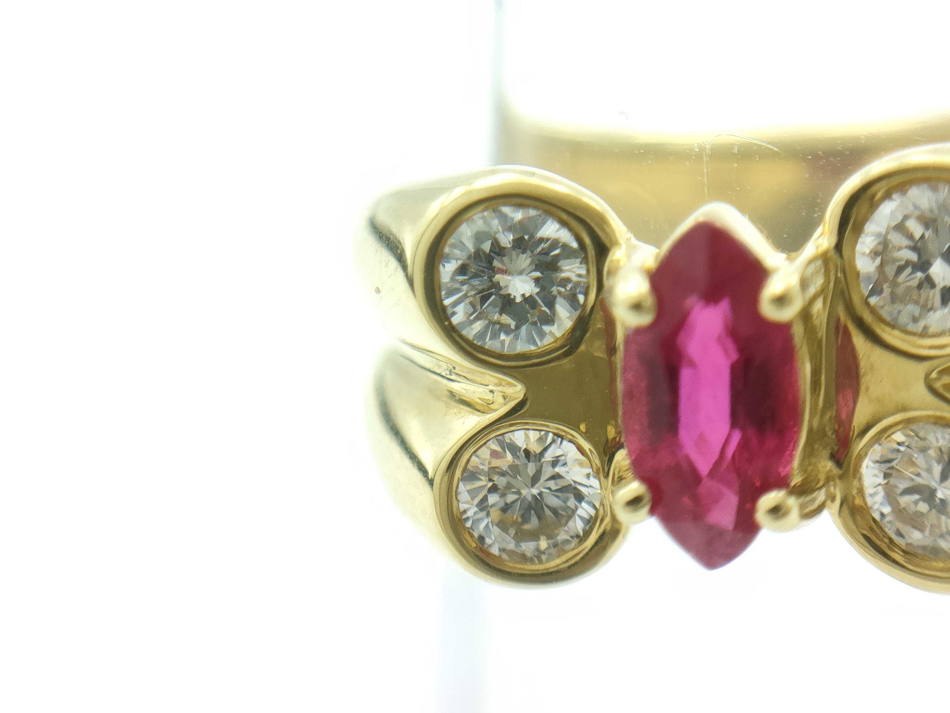 R0.53ct D0.40ct K18 9.7g Ring 