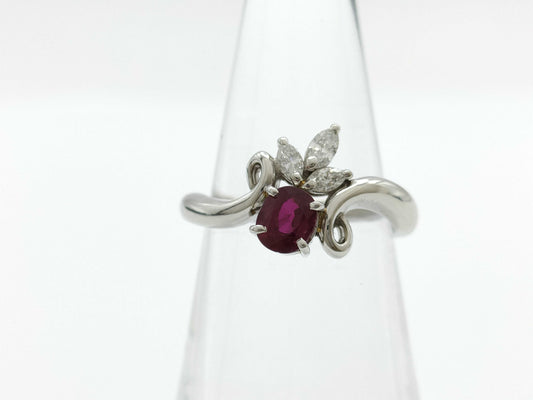 R0.641ct D0.22ct PT900 6.7g Ring 