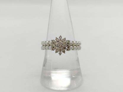 D0.44ct Akoya Baby Pearl K18WG 3.7g Ring 