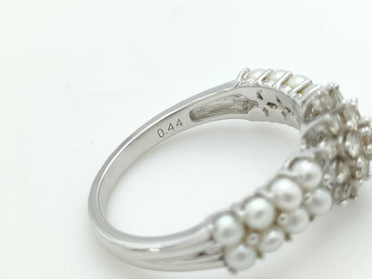 D0.44ct Akoya Baby Pearl K18WG 3.7g Ring 