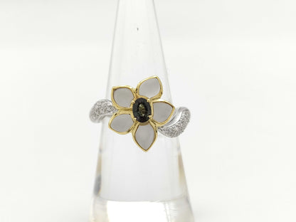 JEWEL STUDIO AX0.30ct QZ1.72ct D0.32ct K18/PT900 8.4g Ring 