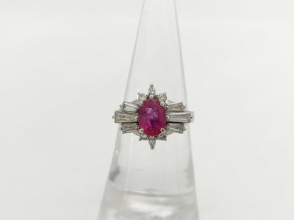 R1.13ct D0.79ct PT900 7.0g Ring 