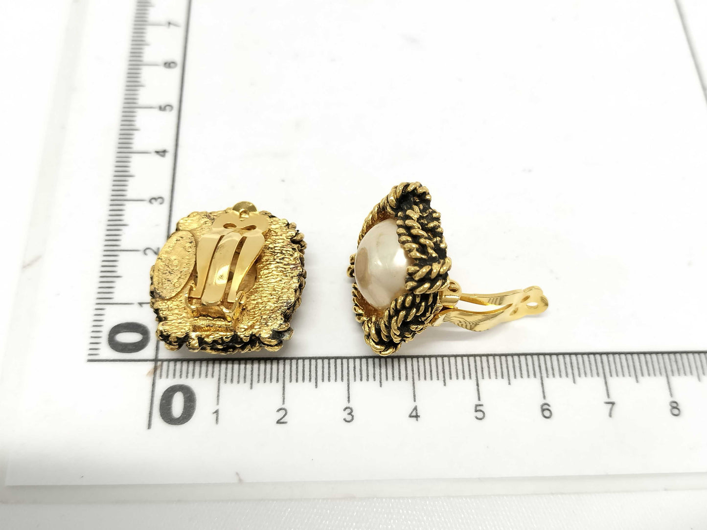 CHANEL GP Earrings Faux Pearl Earrings