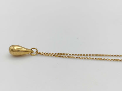Tiffany&Co. Teardrop YG 18K 4.7g Necklace 