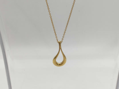 Tiffany&Co. Open Teardrop YG 750 3.8g Necklace 