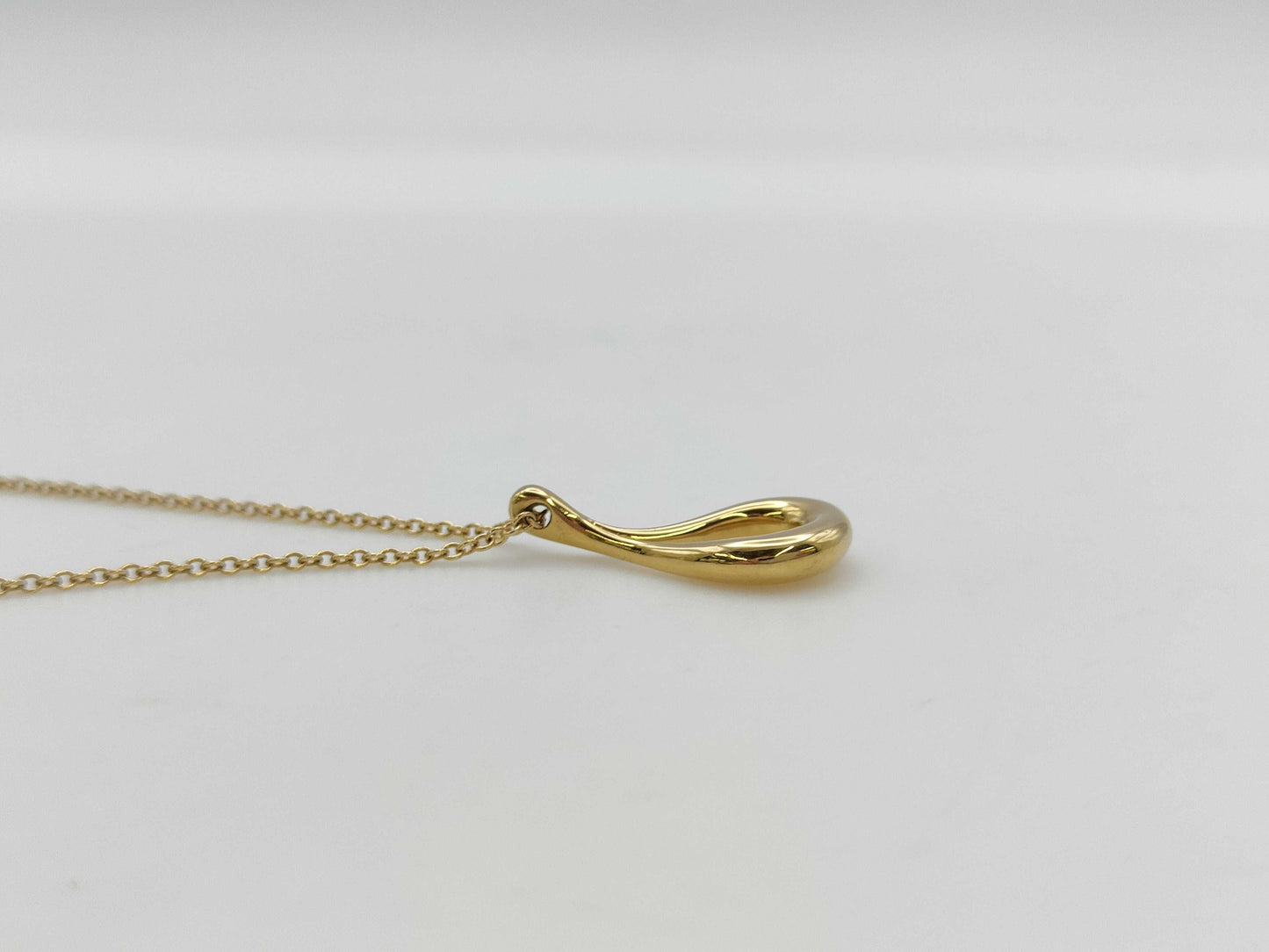 Tiffany&Co. Open Teardrop YG 750 3.8g Necklace 
